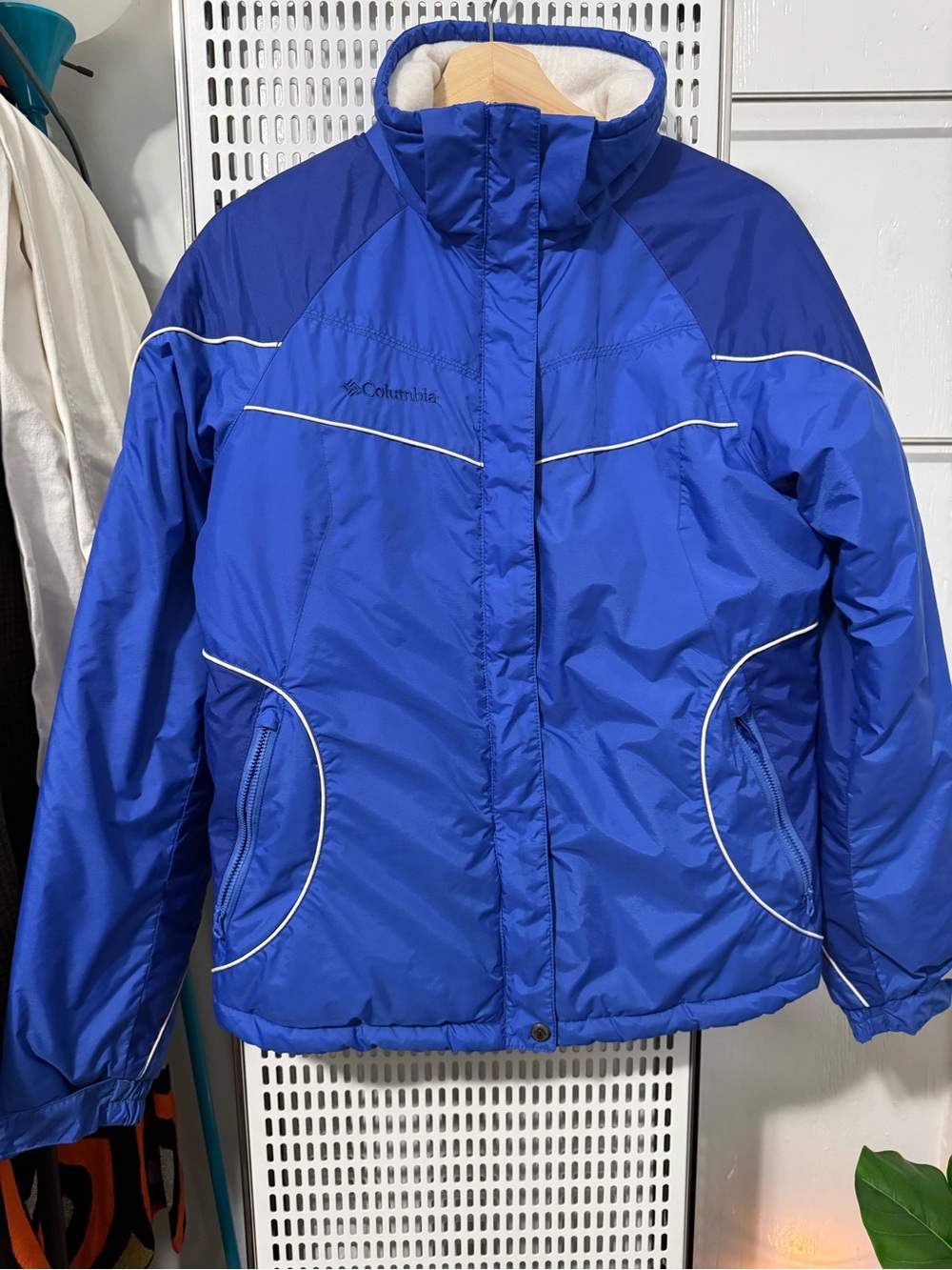 Columbia Royal Blue Ski Jacket with White Piping